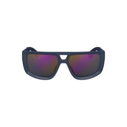 Calvin Klein Blue Plastic Men Sunglasses with bold square frame and unique blue lens, modern style and durable injected plastic design.