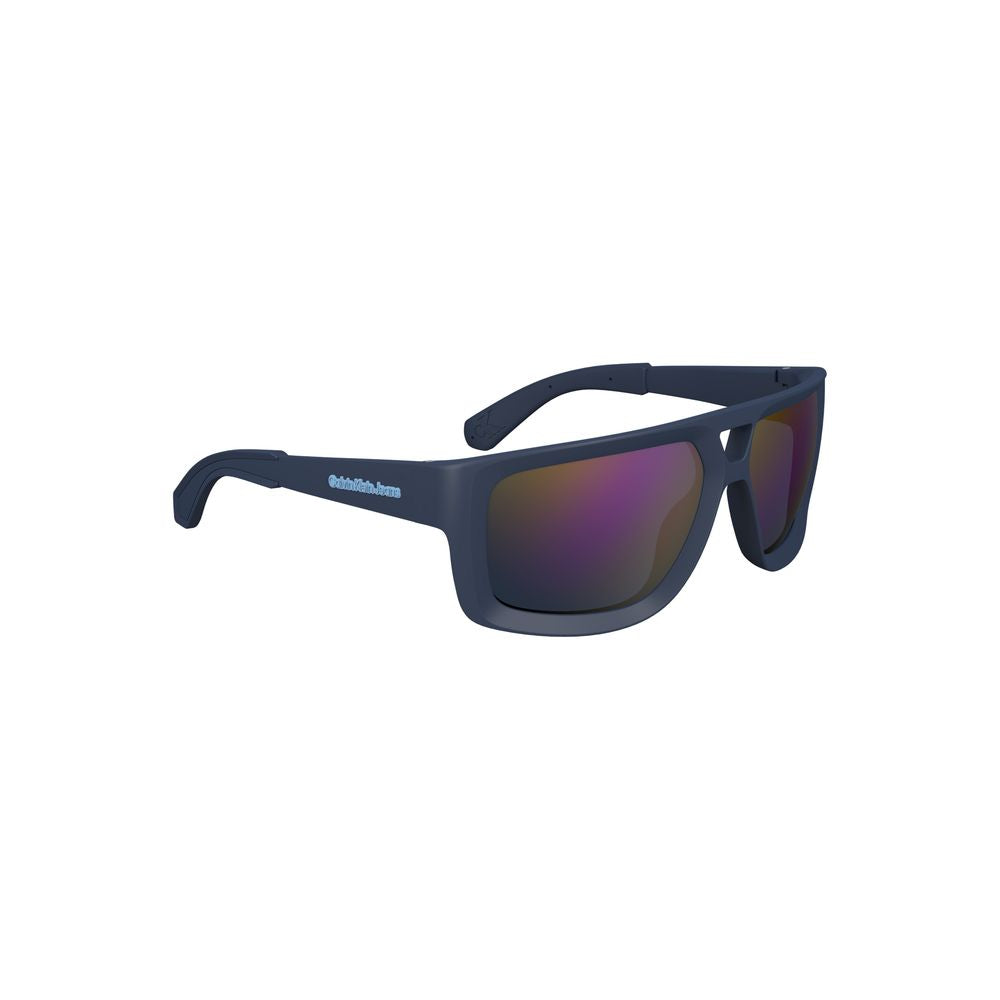 Calvin Klein Blue Plastic Men Sunglasses with bold square frame and colorful lenses for modern style.