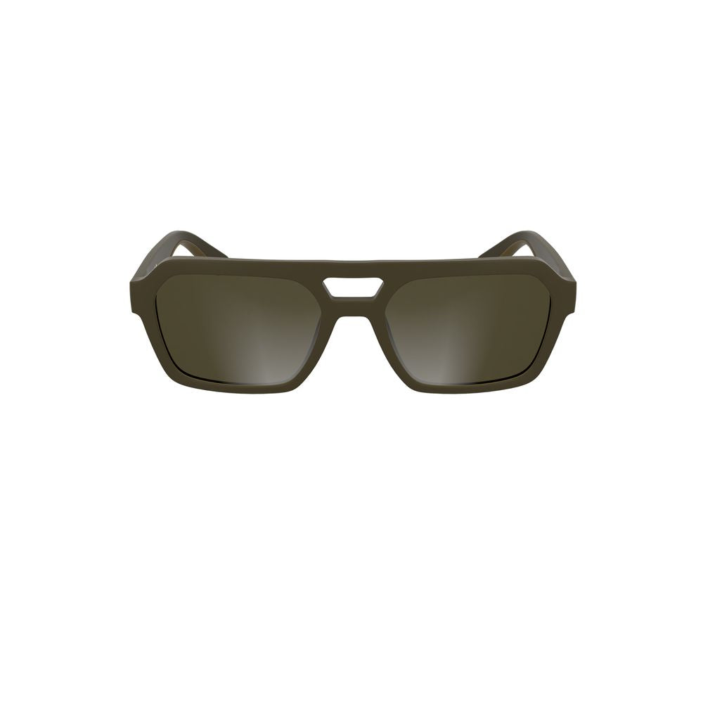 Calvin Klein Brown Bio-Based Fabric Men Sunglasses with classic square lenses and eco-conscious design for stylish, sustainable fashion.