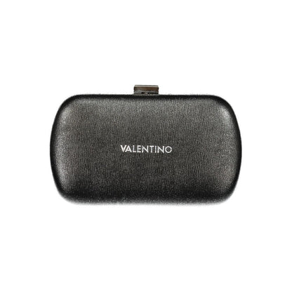 Mario Valentino Black Polyethylene Women Handbag with Valentino logo and snap closure, featuring elegant and versatile design.