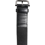 Dolce & Gabbana Black Blue DG Logo Silver Metal Buckle Belt BEL9434-95