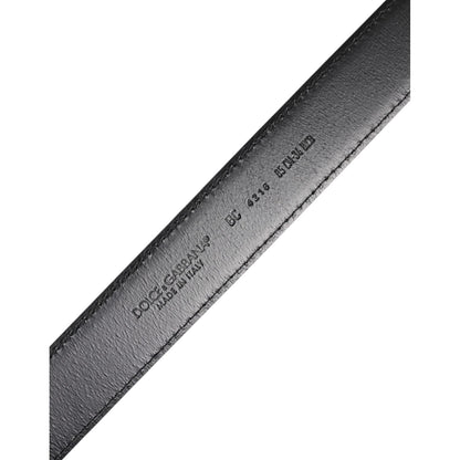 Dolce & Gabbana Brown Classic Calf Leather Silver Buckle Belt