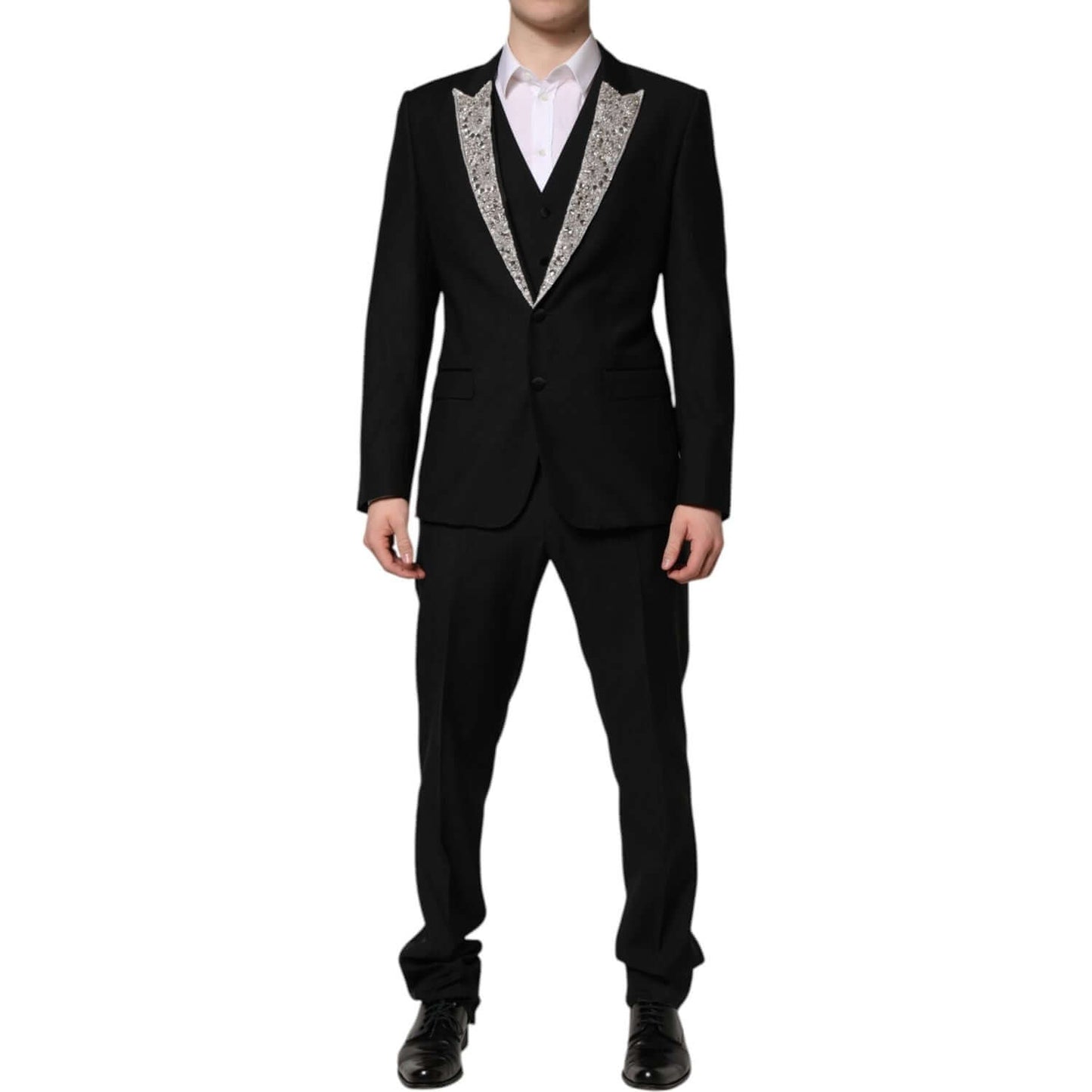 Dolce & Gabbana Black MARTINI Crystal Embellished 3 Pc Suit