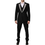 Dolce & Gabbana Black MARTINI Crystal Embellished 3 Pc Suit