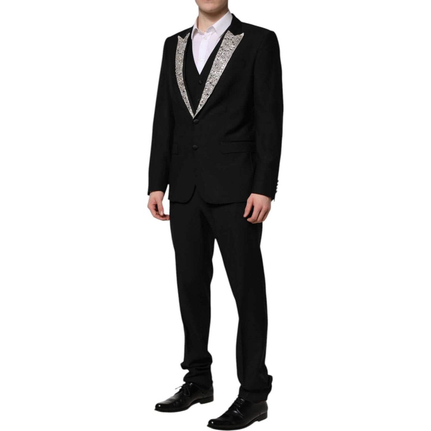 Dolce & Gabbana Black MARTINI Crystal Embellished 3 Pc Suit
