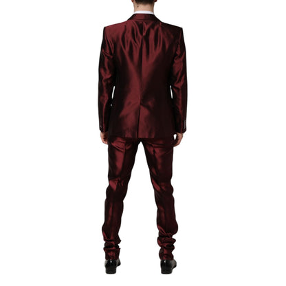 Dolce & Gabbana Bordeaux Silk 2 Piece Single Breasted Suit