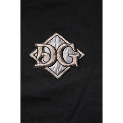 Dolce & Gabbana Black Logo Embroidery Sweatshirt Sweater