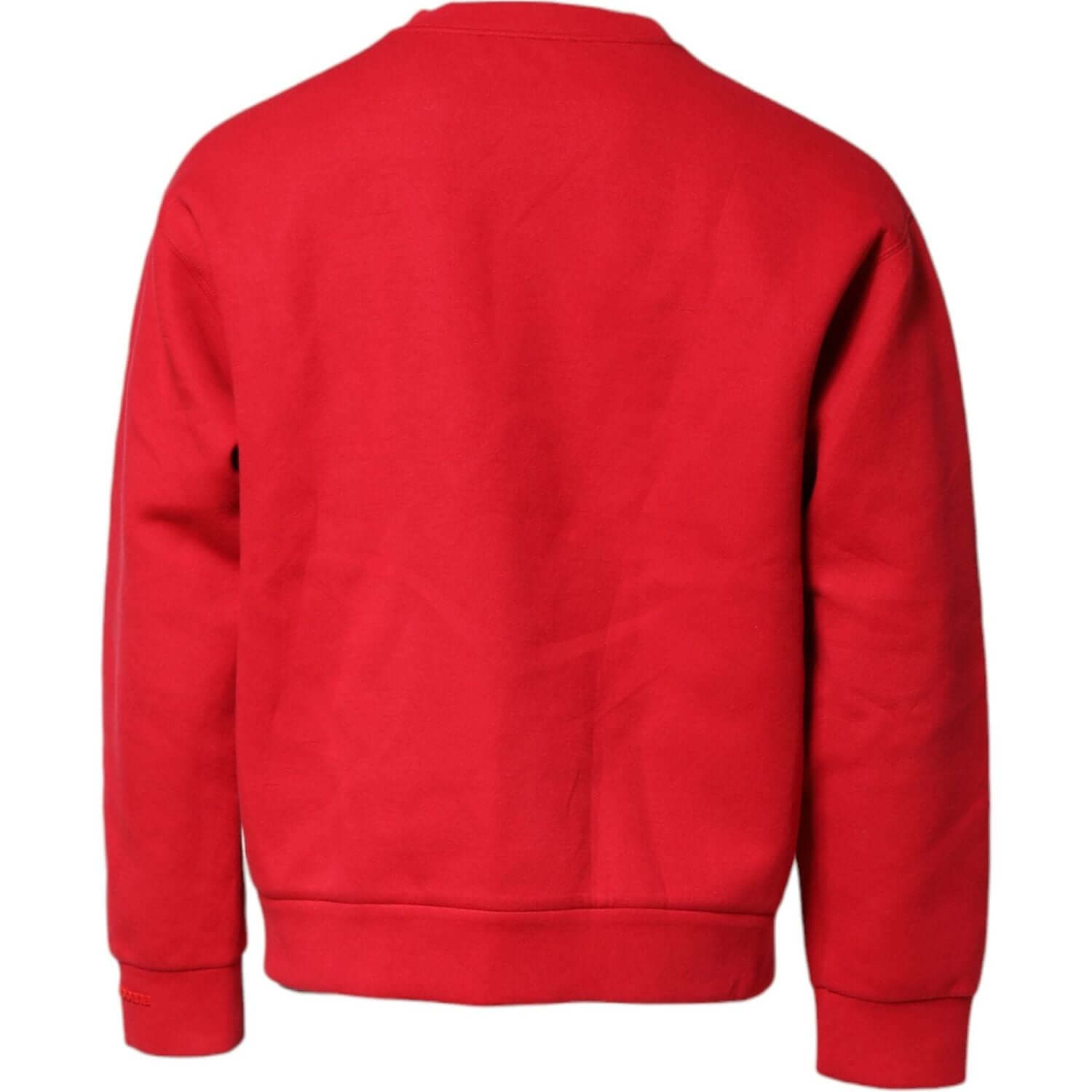 Dolce & Gabbana Red Embossed Logo Cotton Crew Neck Sweater