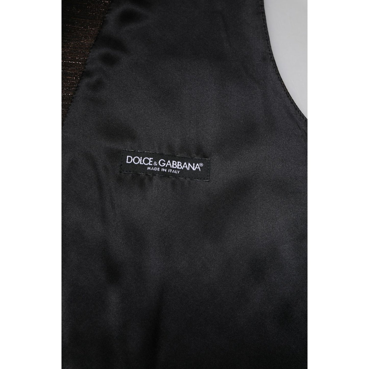 Dolce & Gabbana Dark Brown Dress Formal Men Waistcoat Vest