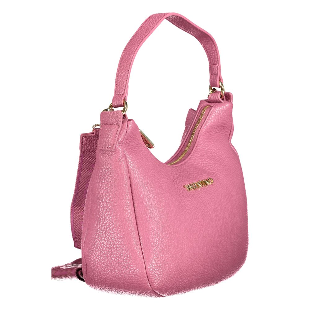 Mario Valentino Pink Polyethylene Women Handbag with detachable strap and single handle for chic style and sustainability.