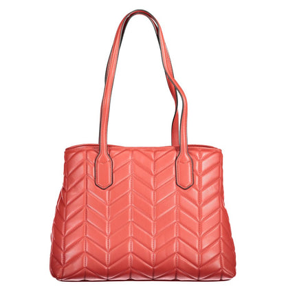 Mario Valentino Red Polyethylene Women Handbag with double shoulder handles and spacious design