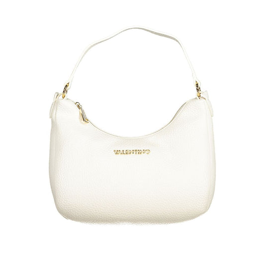 Mario Valentino White Polyethylene Women Handbag with shoulder strap and zip closure for eco-chic elegance and practical storage.