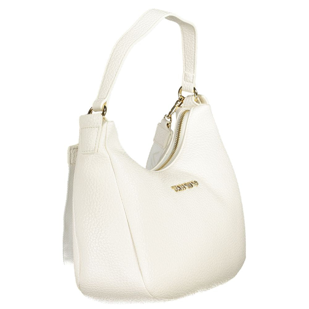 Mario Valentino White Polyethylene Women Handbag with adjustable strap and zip closure, showcasing eco-friendly elegance and style.