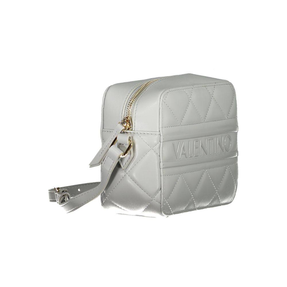Mario Valentino Gray Polyethylene Women Handbag with adjustable strap and quilted design, perfect for stylish day to night transitions.