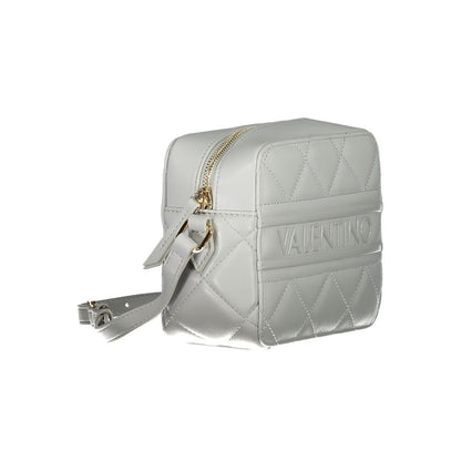 Mario Valentino Gray Polyethylene Women Handbag with adjustable strap and quilted design, perfect for stylish day to night transitions.