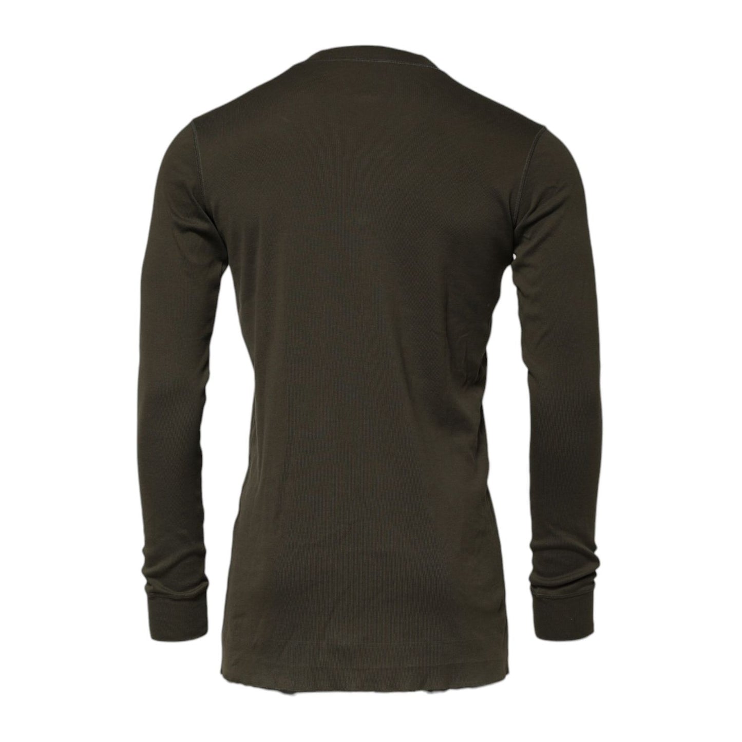 Dolce & Gabbana Dark Green Long Sleeves Crew Neck T-shirt