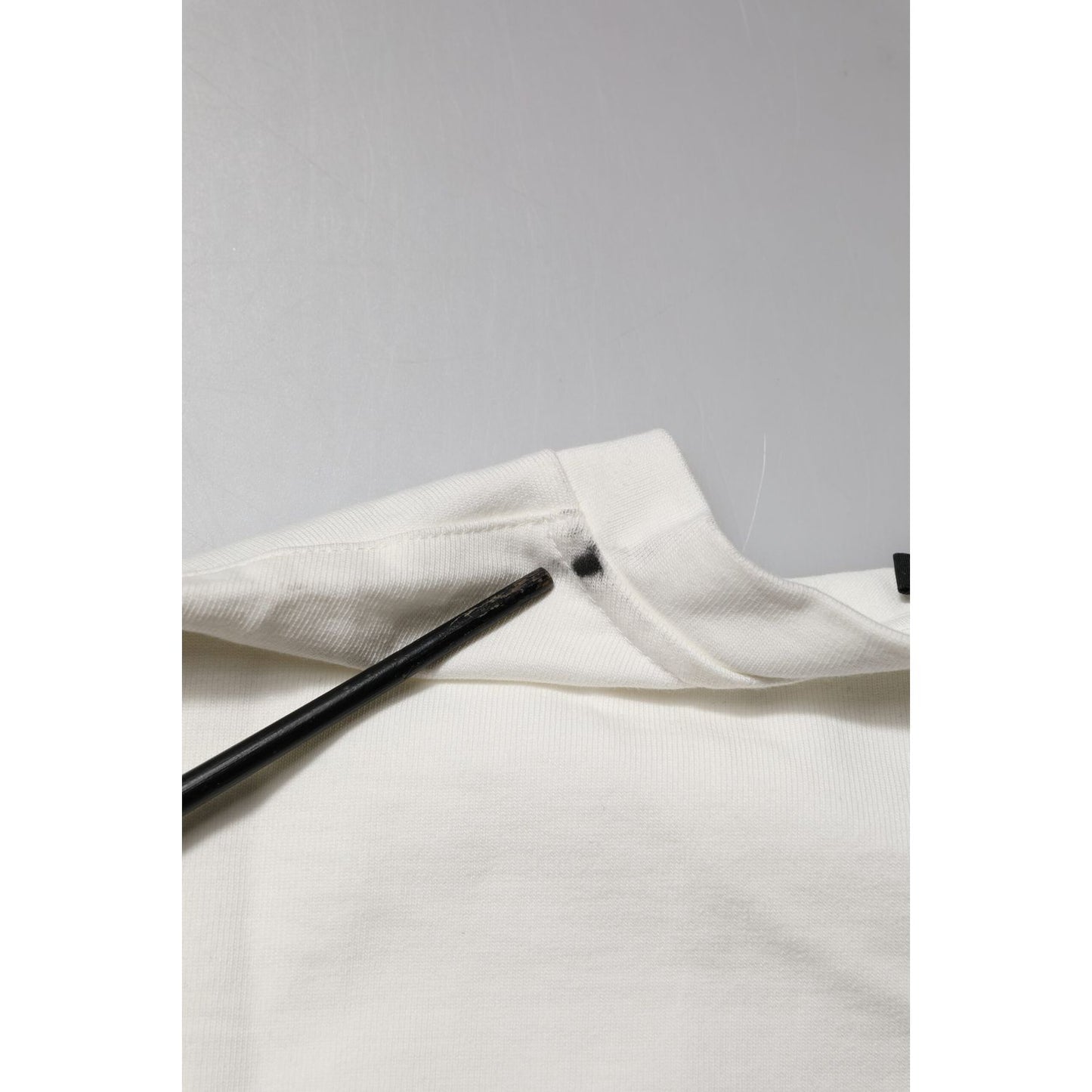 Dolce & Gabbana White Cotton DG Logo Print Round Neck T-shirt