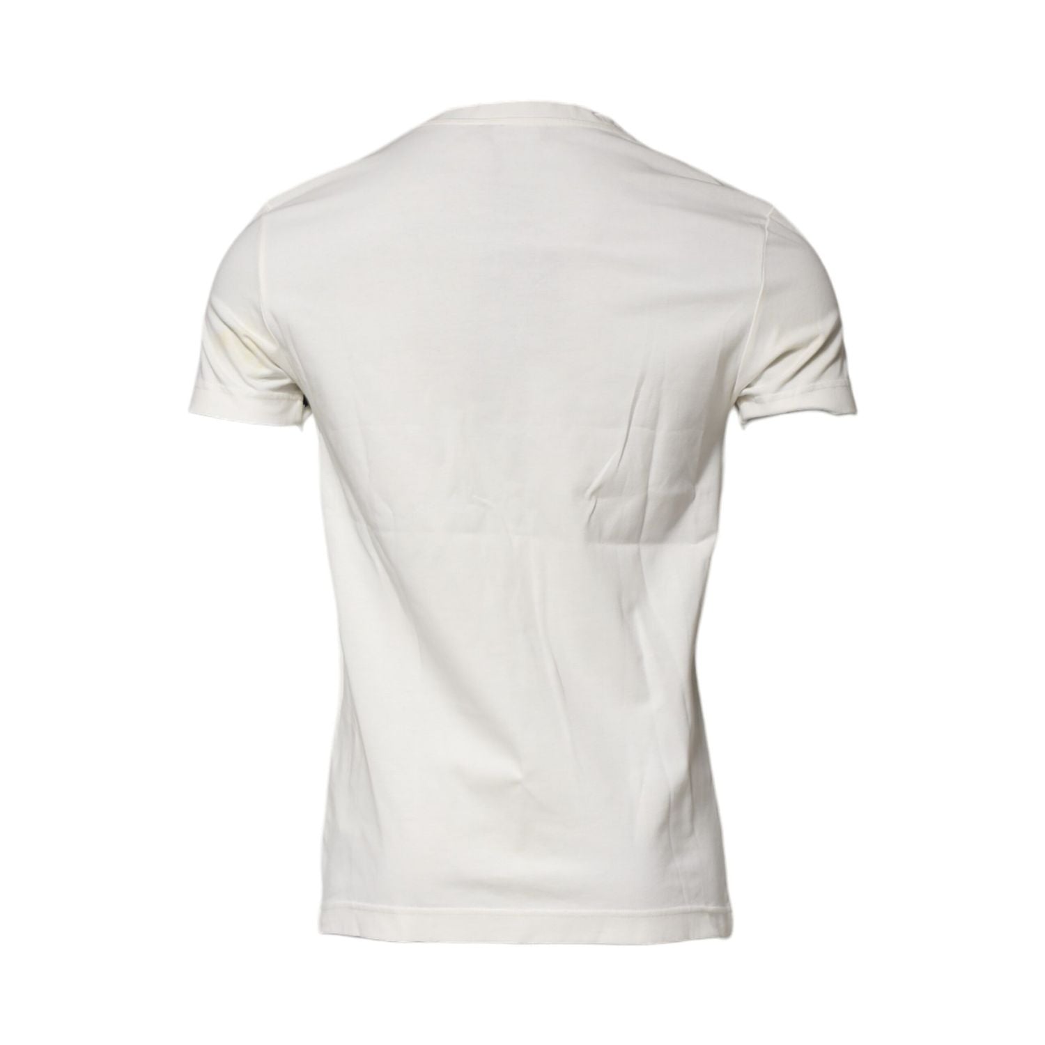 Dolce & Gabbana White Cotton Logo Bandana Print T-shirt