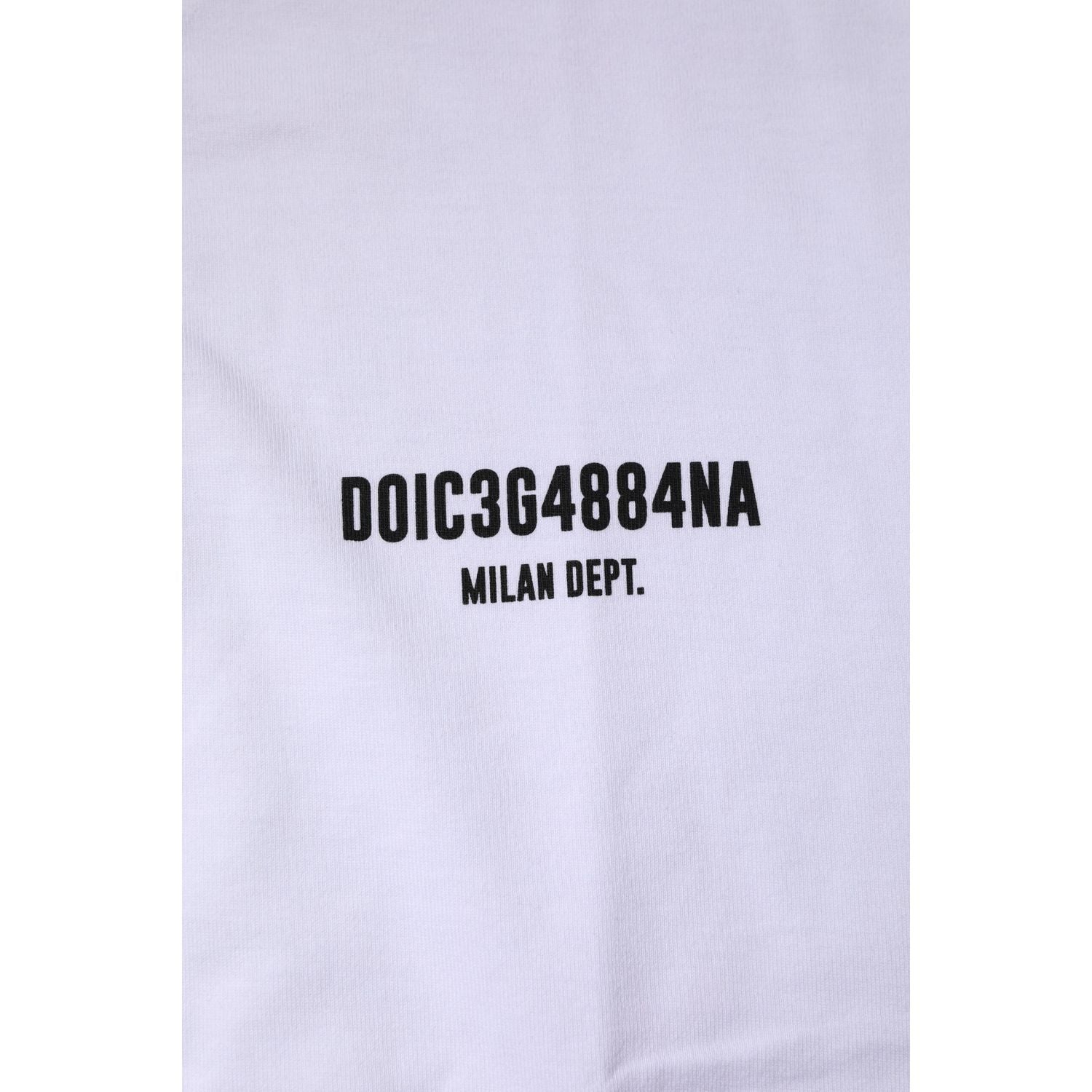 Dolce & Gabbana White Cotton Logo Print Crew Neck T-shirt