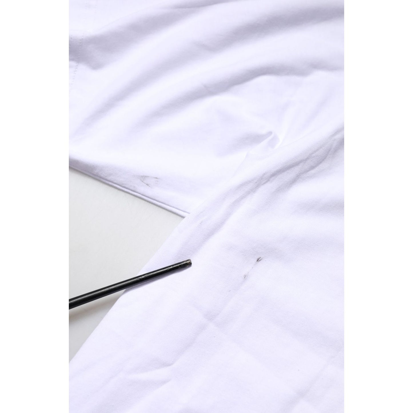 Dolce & Gabbana White Cotton Logo Print Crew Neck T-shirt