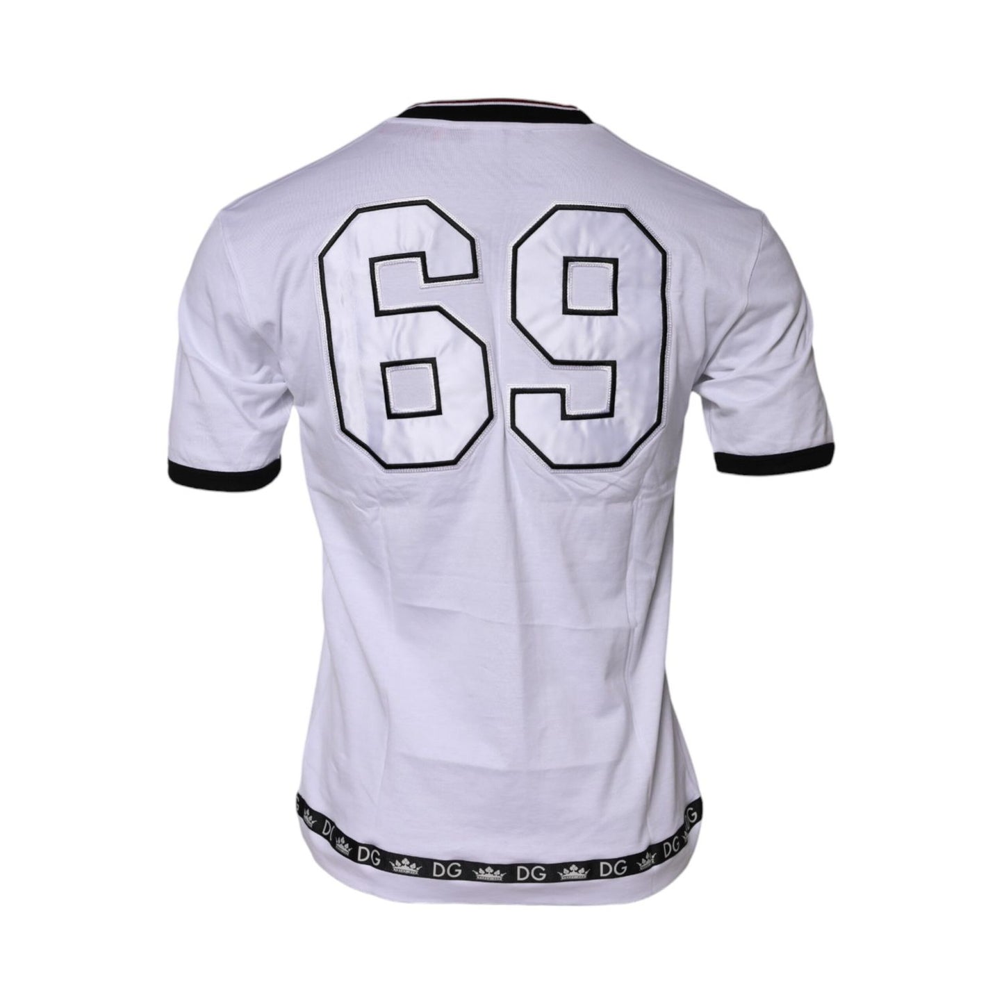 Dolce & Gabbana White Cotton Crown King Embroidery T-shirt