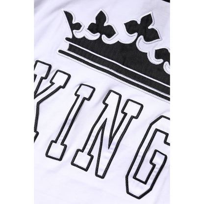 Dolce & Gabbana White Cotton Crown King Embroidery T-shirt