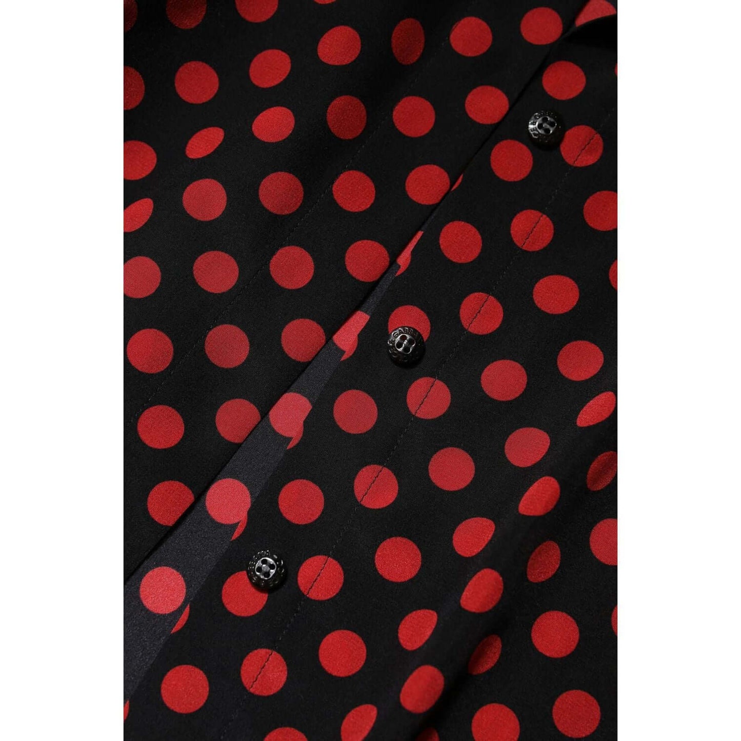 Dolce & Gabbana Black Red Polka Dot Silk Long Sleeves Top TSH87597-40