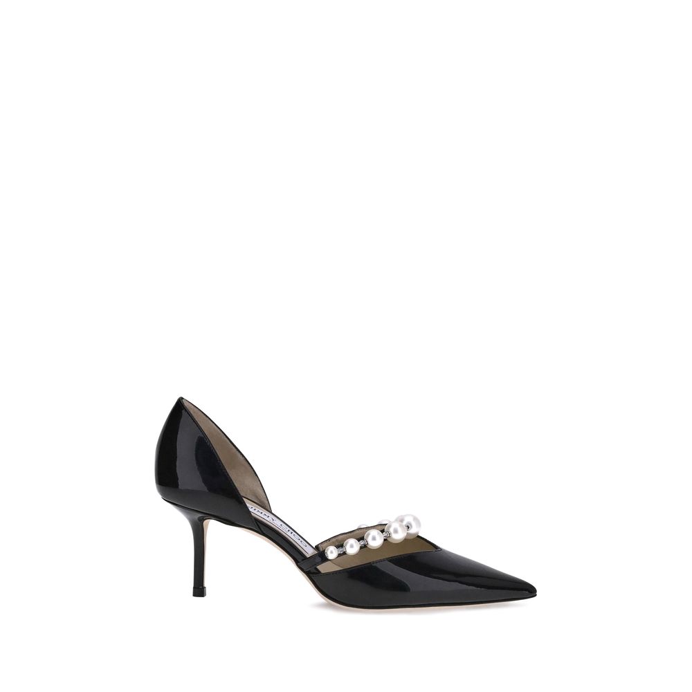 Jimmy Choo Black Calf Leather Bos Taurus High Heel Pumps