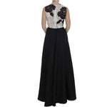 Dolce & Gabbana Black White Floral Silk Sheath Gown Dress NOC10142-1