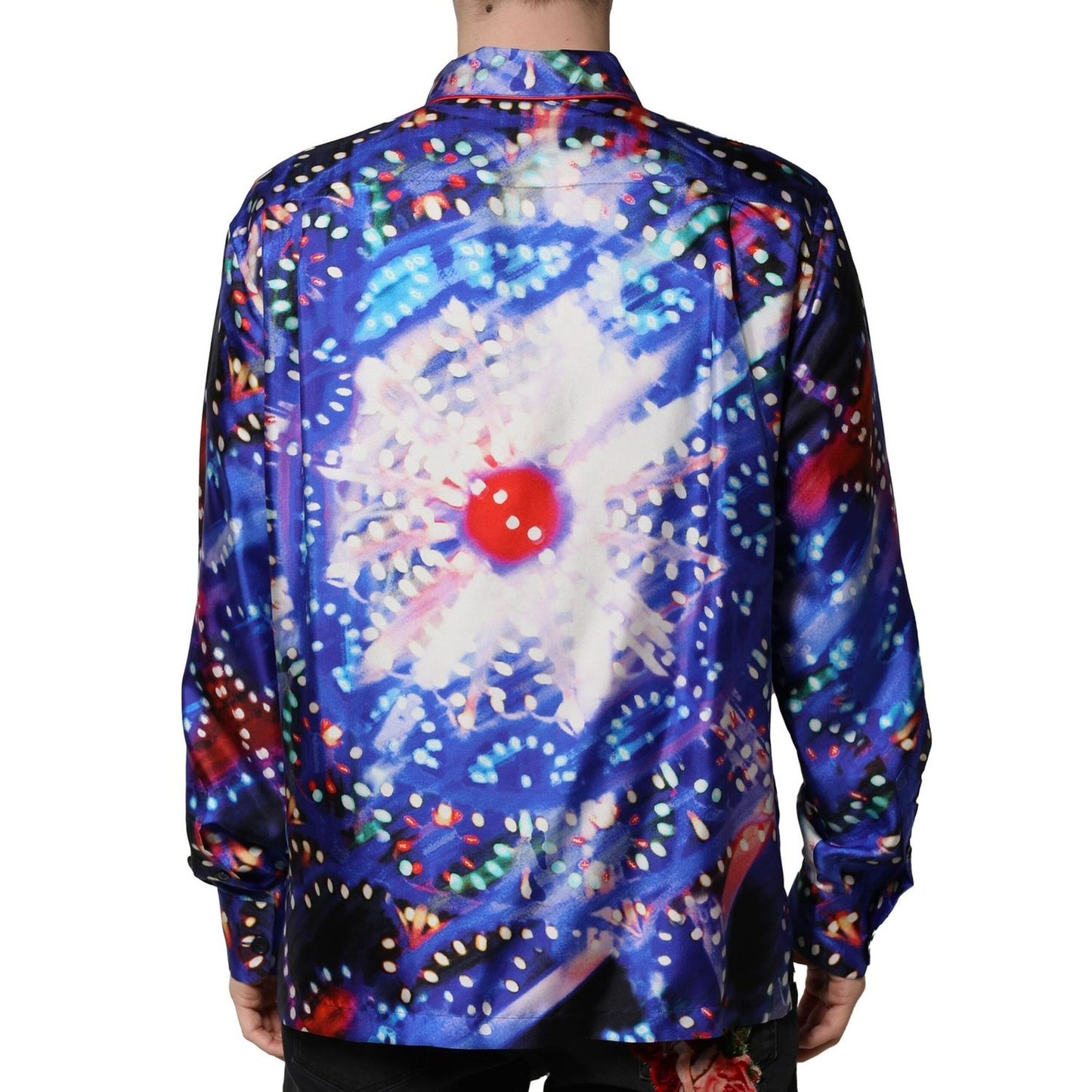 Dolce & Gabbana Multicolor Printed Silk Lounge Casual Shirt