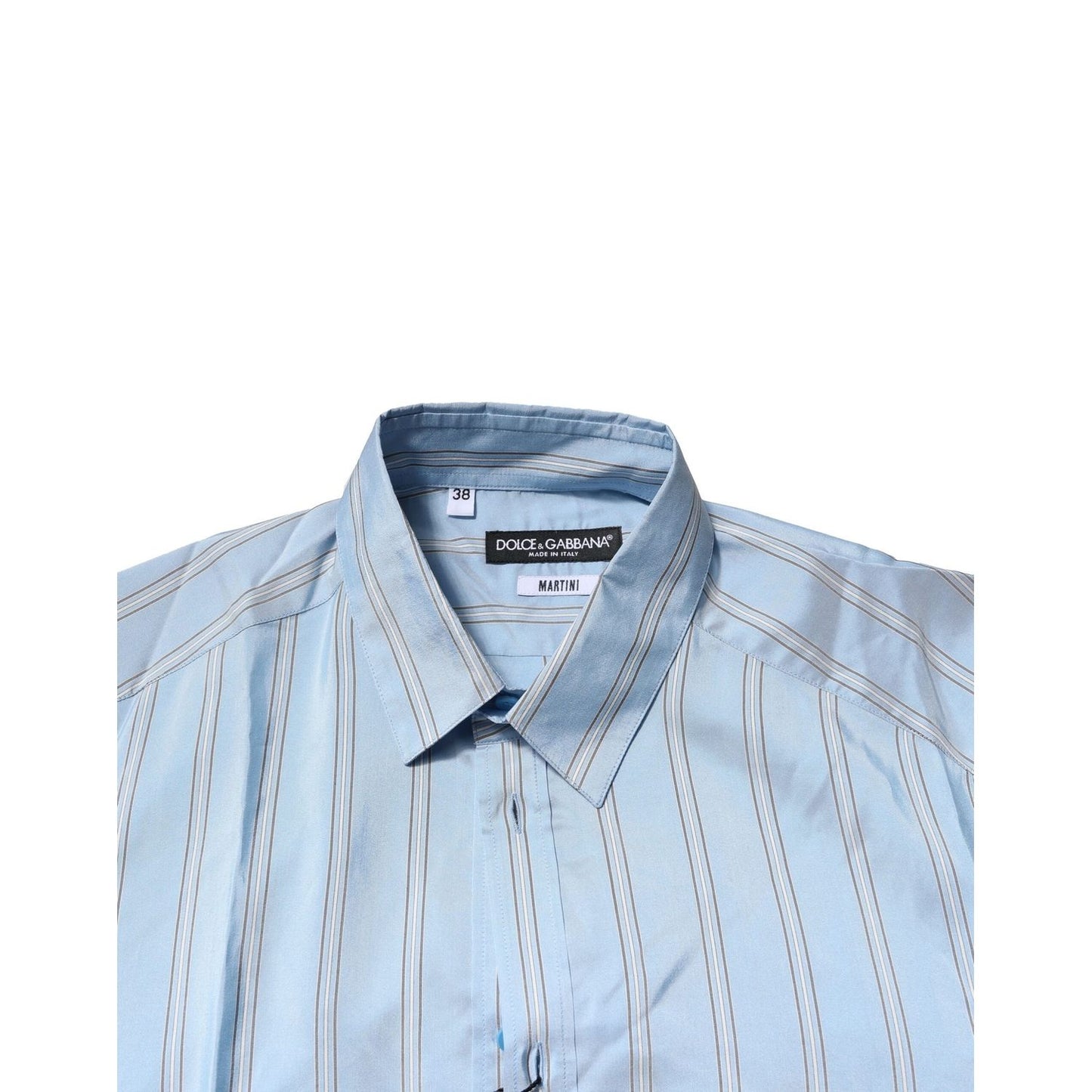 Dolce & Gabbana Light Blue MARTINI Striped Formal Dress Shirt
