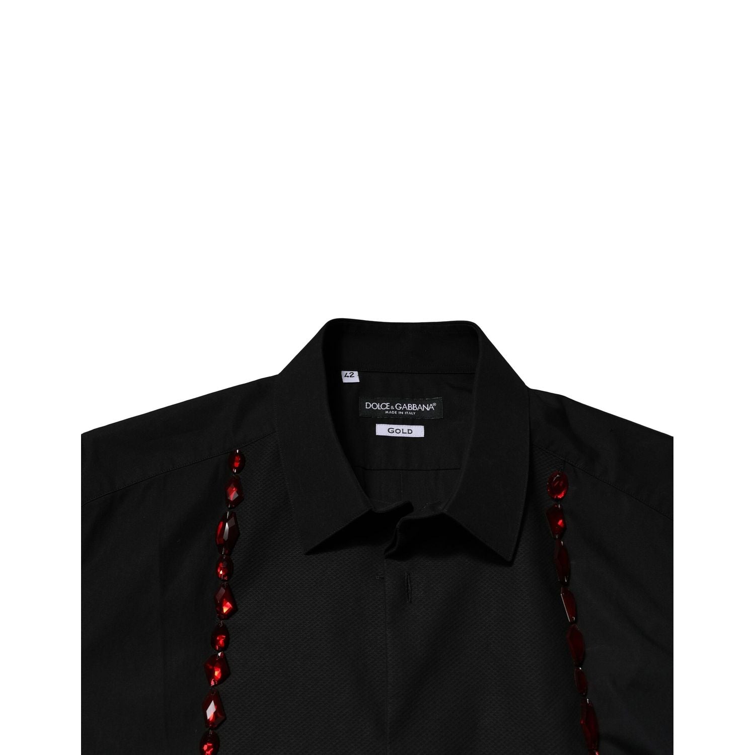 Dolce & Gabbana Black Crystal GOLD Formal Men Dress Shirt