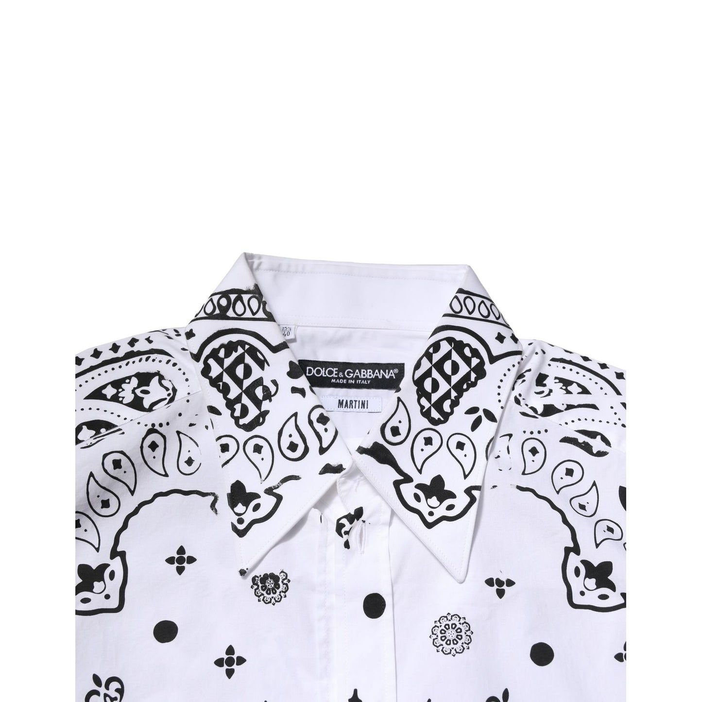 Dolce & Gabbana White MARTINI Bandana Print Formal Shirt