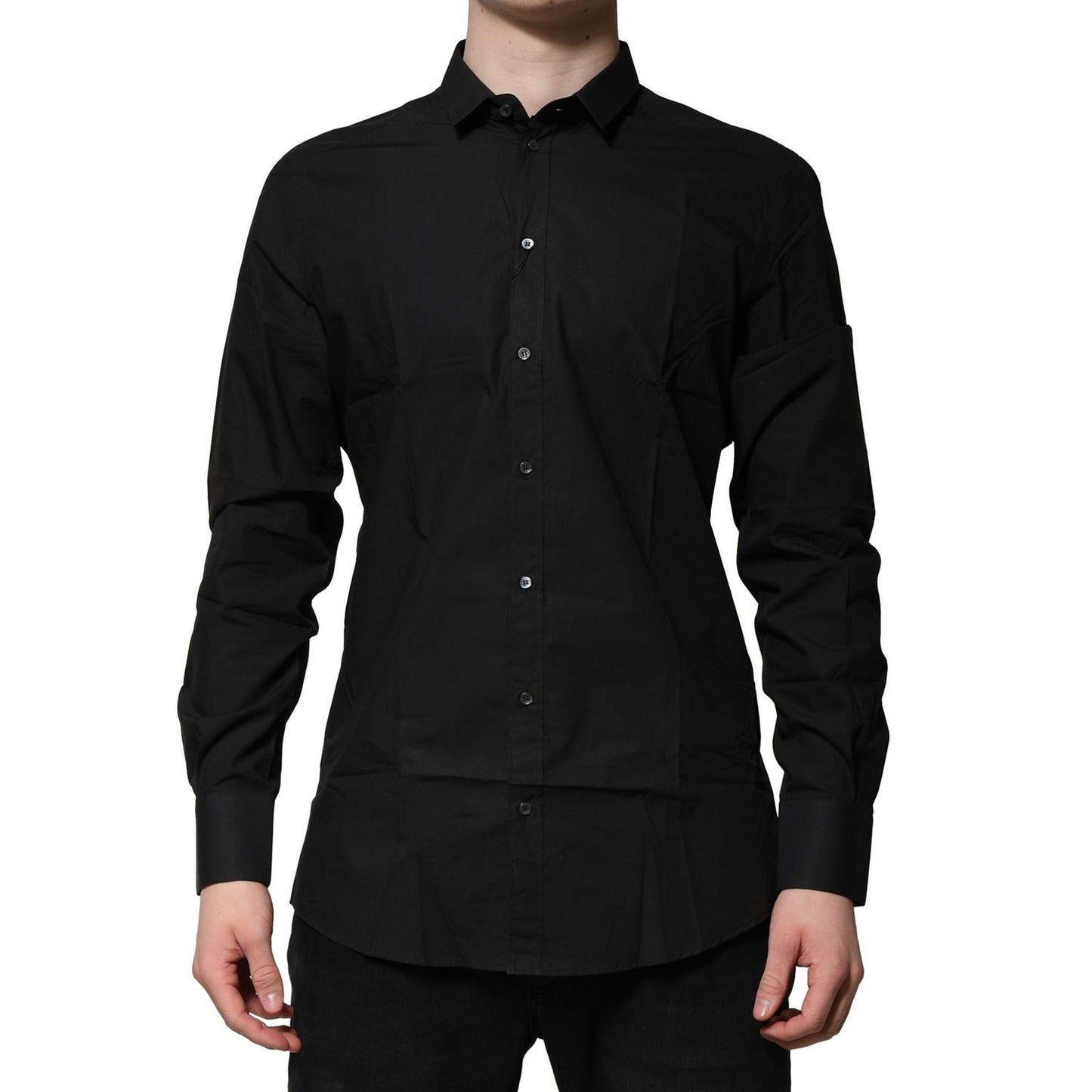 Dolce & Gabbana Black GOLD Long Sleeves Dress Formal Shirt