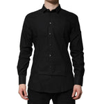 Dolce & Gabbana Black GOLD Long Sleeves Dress Formal Shirt