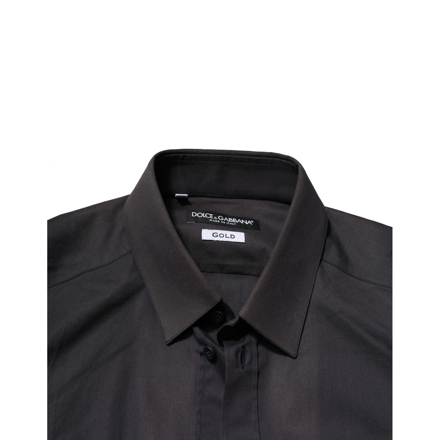 Dolce & Gabbana Blue Cotton GOLD Long Sleeves Formal Shirt