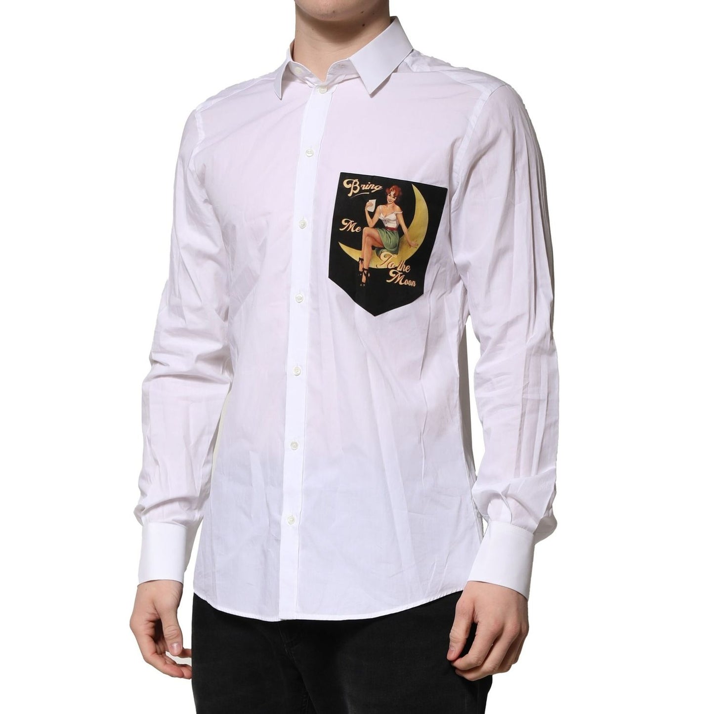 Dolce & Gabbana White MARTINI Long Sleeves Men Formal Shirt