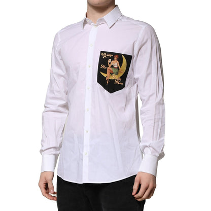Dolce & Gabbana White MARTINI Long Sleeves Men Formal Shirt