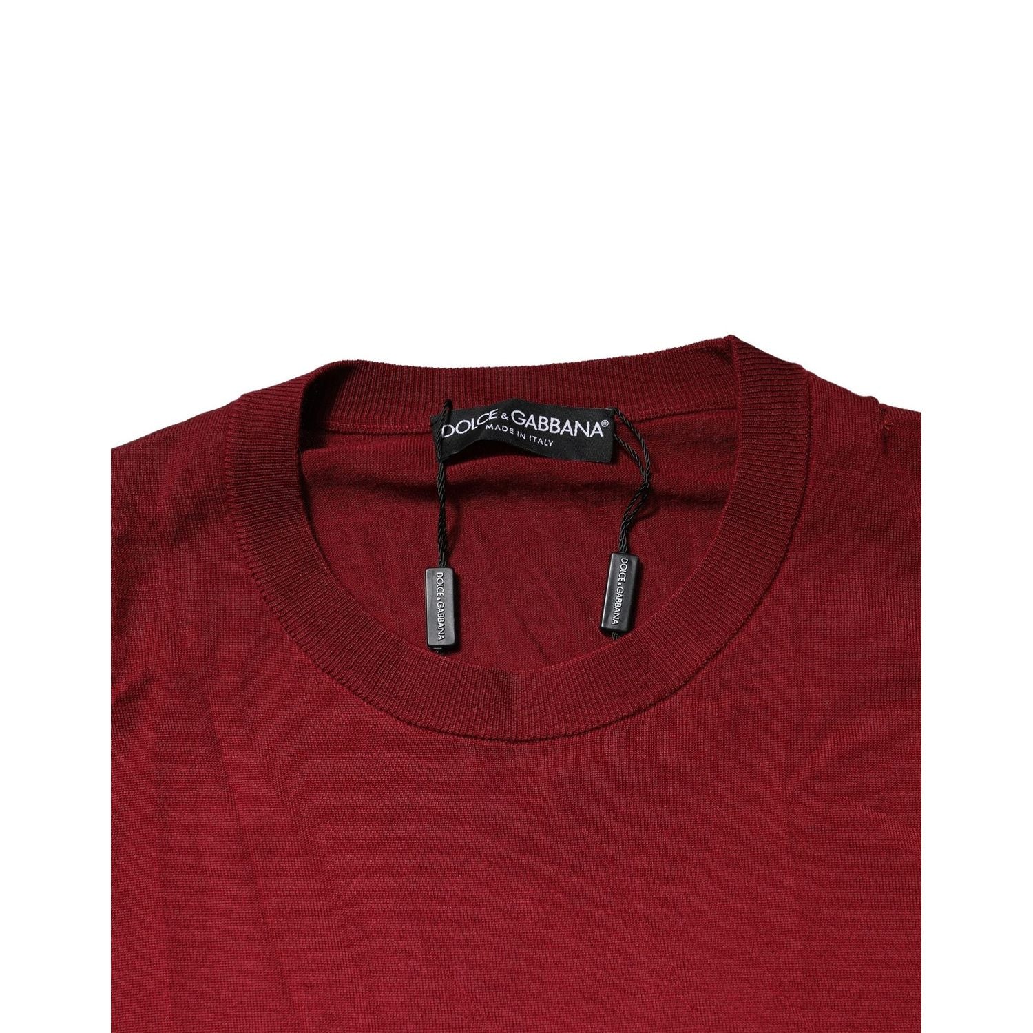 Dolce & Gabbana Maroon Cashmere Crew Neck Sweatshirt Sweater