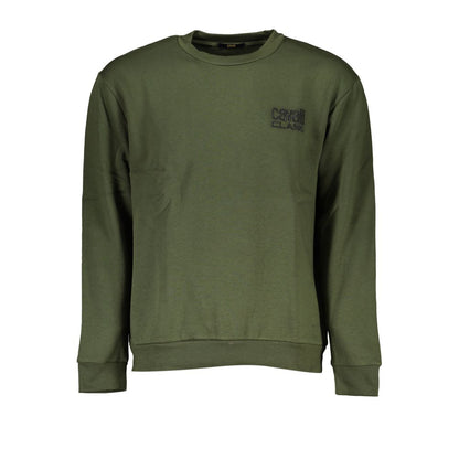 Cavalli Class Green Cotton Sweatshirt