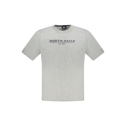 North Sails Brown Cotton Men T-Shirt with logo print on front