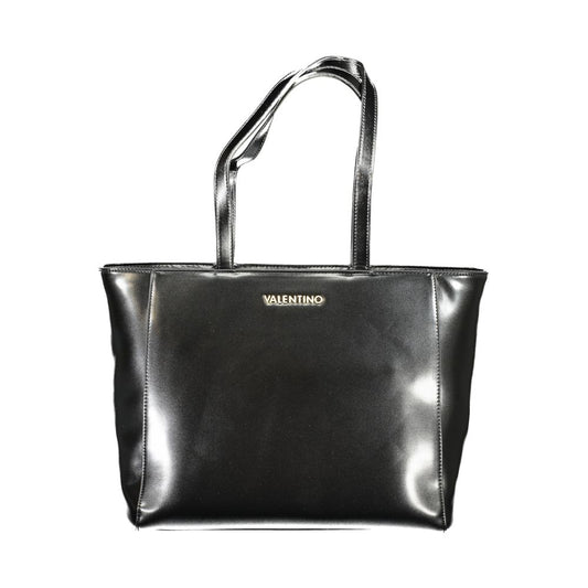 Mario Valentino Black Polyethylene Women Handbag with dual handles and sleek design