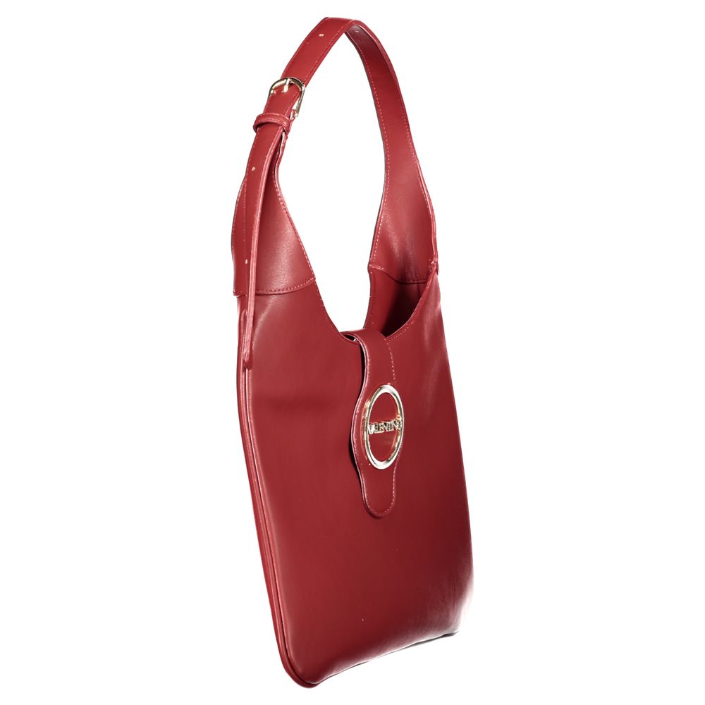 Mario Valentino Red Polyethylene Women Handbag with adjustable handle and secure closure, blends luxury and functionality.
