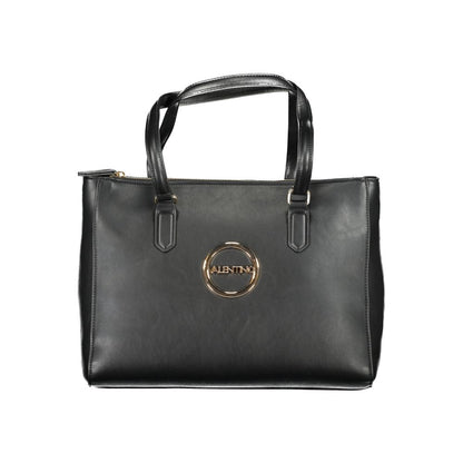 Mario Valentino Black Polyethylene Women Handbag with logo and zip closure