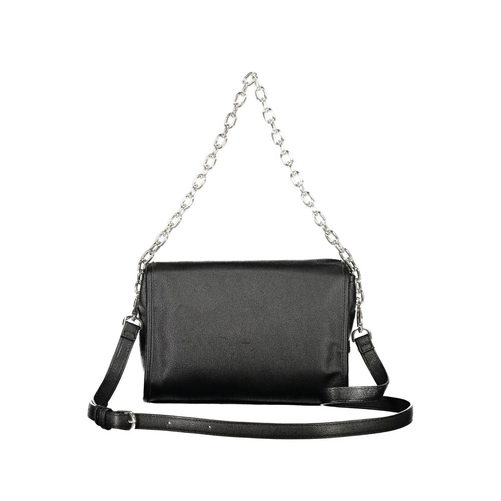 Mario Valentino Black Polyethylene Handbag with chain and adjustable straps