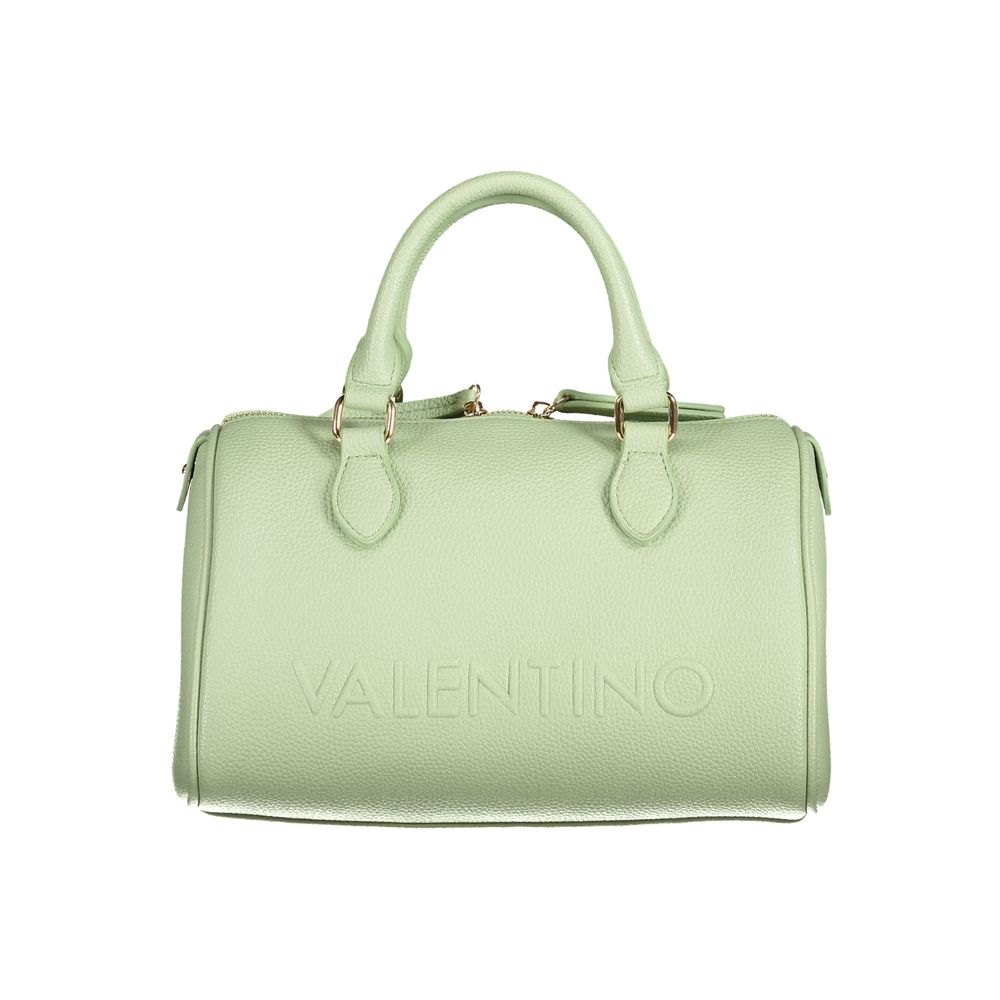 Mario Valentino Green Polyethylene Women Handbag in vibrant green with two handles and adjustable strap