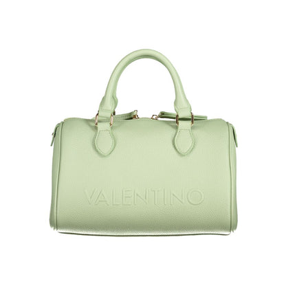 Mario Valentino Green Polyethylene Women Handbag in vibrant green with two handles and adjustable strap