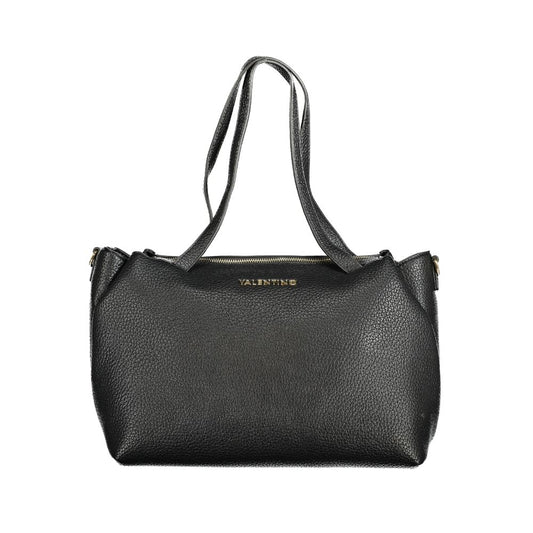 Mario Valentino Black Polyethylene Women Handbag with dual shoulder handles and a sleek design.