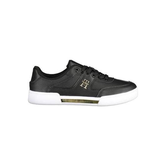 Tommy Hilfiger Black Leather Women Sneaker