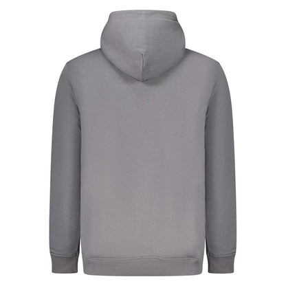 Back view of Tommy Hilfiger Gray Cotton Men Sweater showcasing hooded design and premium material.